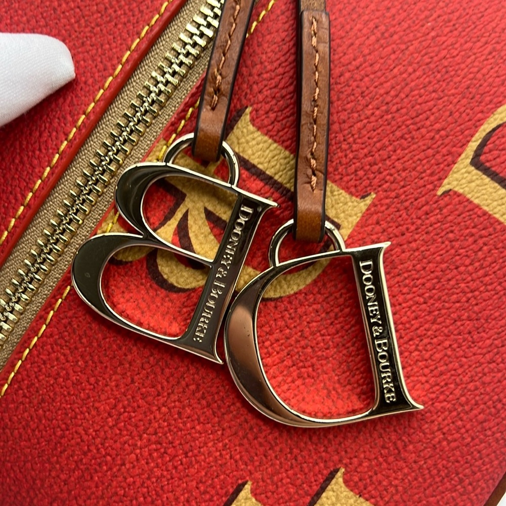 Dooney & Bourke Monogram Domed Crossbody Red - Picture 9 of 15